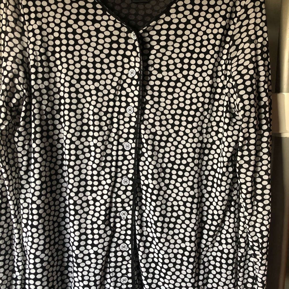Polka dot button down blouse Size L